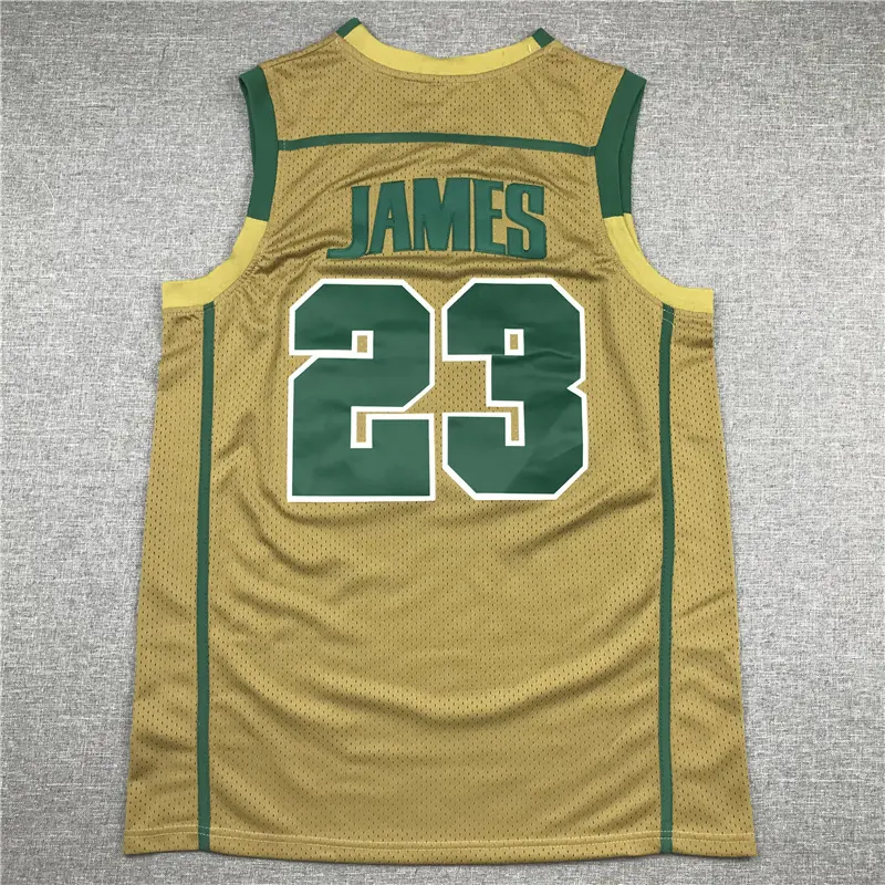 Camiseta LeBron James #23 Irish De Secundaria Amarillo