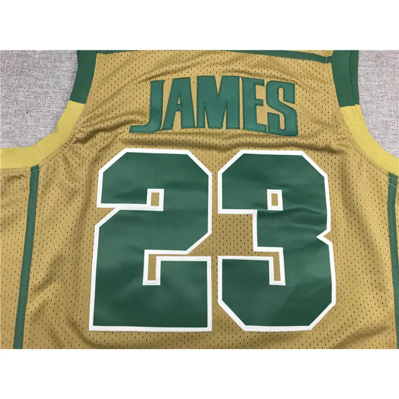 Camiseta LeBron James #23 Irish De Secundaria Amarillo