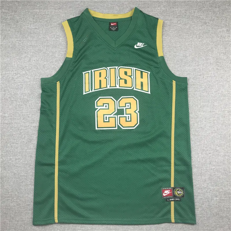 Camiseta LeBron James #23 Irish De Secundaria Verde