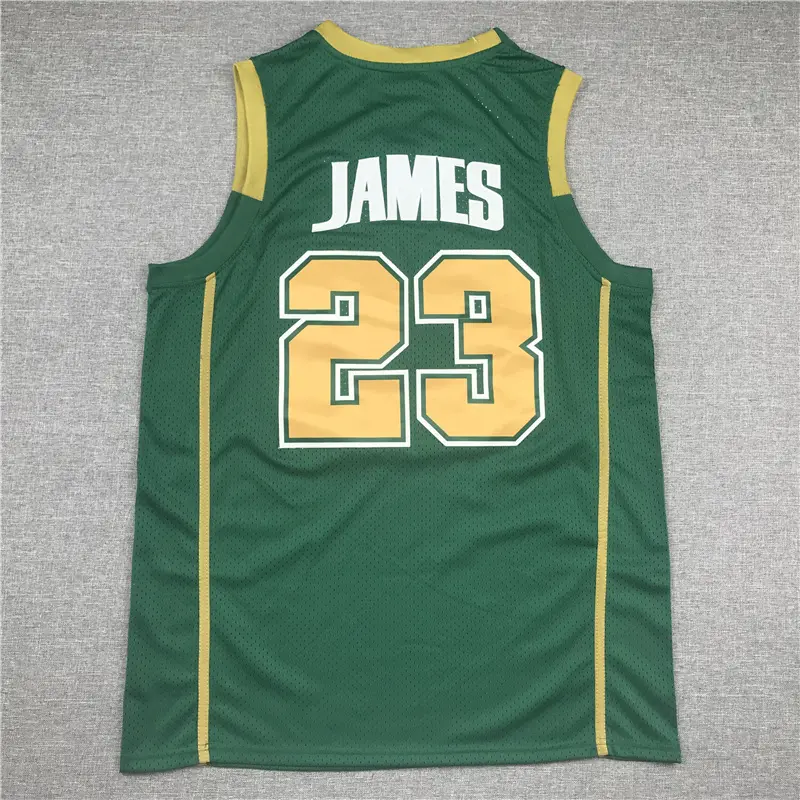 Camiseta LeBron James #23 Irish De Secundaria Verde