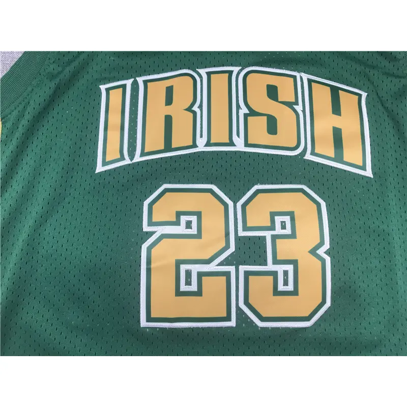 Camiseta LeBron James #23 Irish De Secundaria Verde