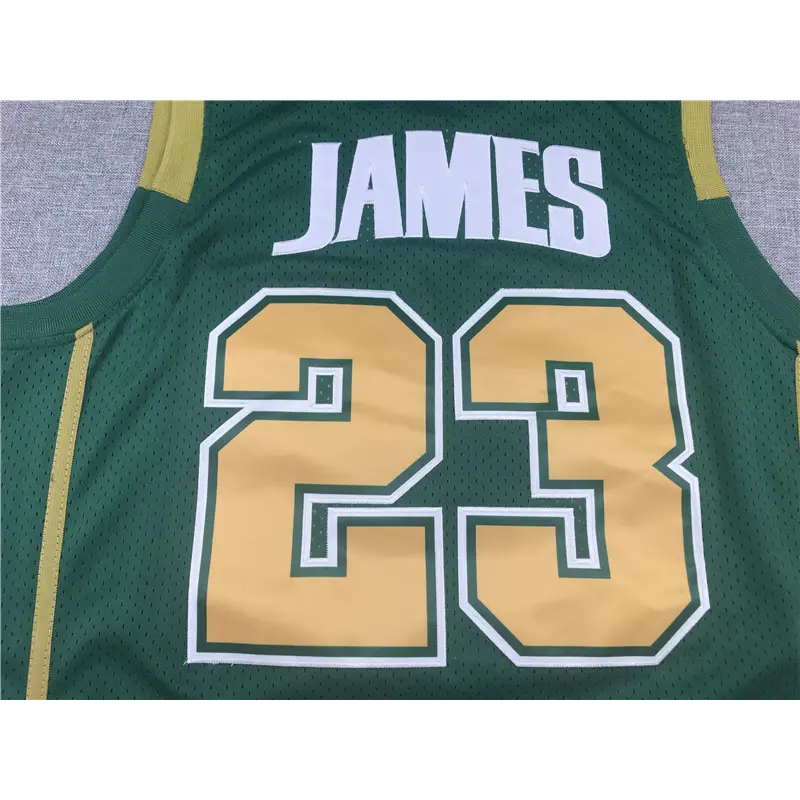 Camiseta LeBron James #23 Irish De Secundaria Verde