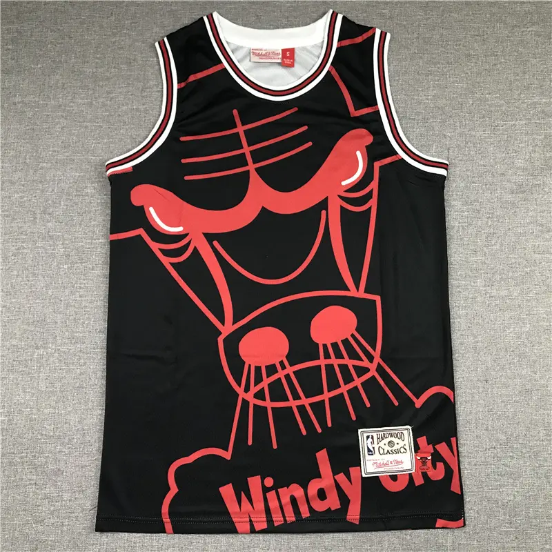 Camiseta Michael Jordan #23 Chicago Bulls Negro Estampado Retro Mitchell & Ness