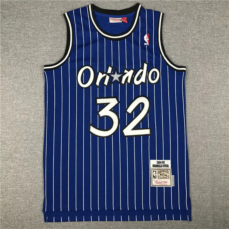 Camiseta Shaquille O’Neal #32 Orlando Magic 1994/95 Azul con rayas blancas Icon Clásico