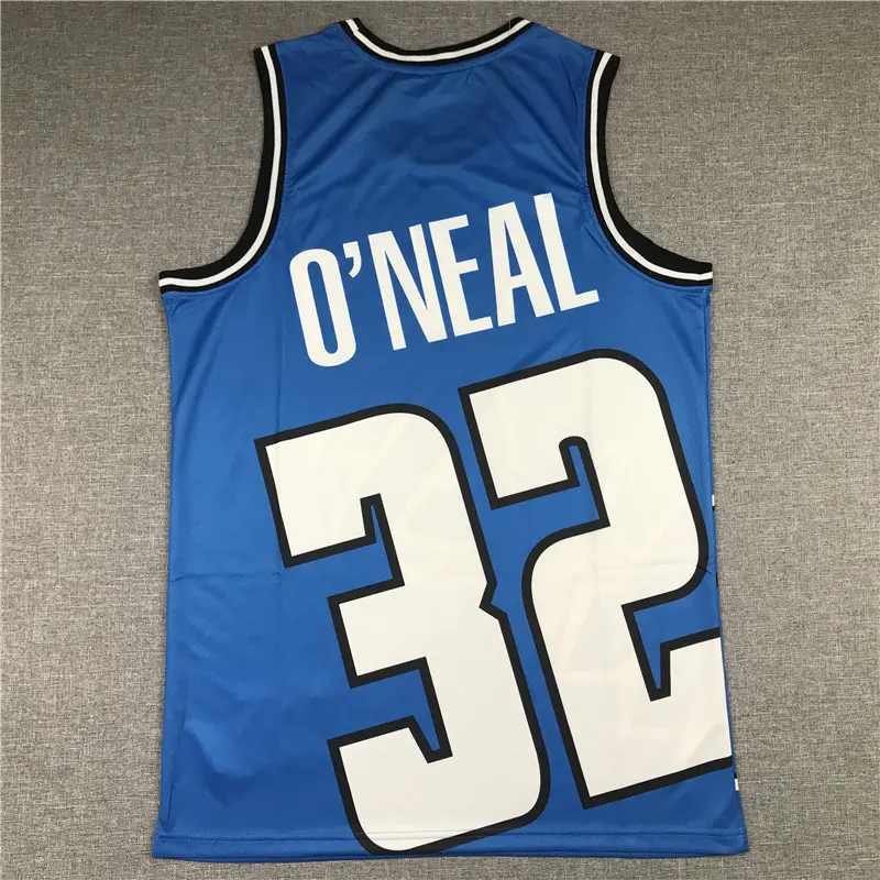 Camiseta Shaquille O’Neal #32 Orlando Magic Azul Estampado Mitchell & Ness