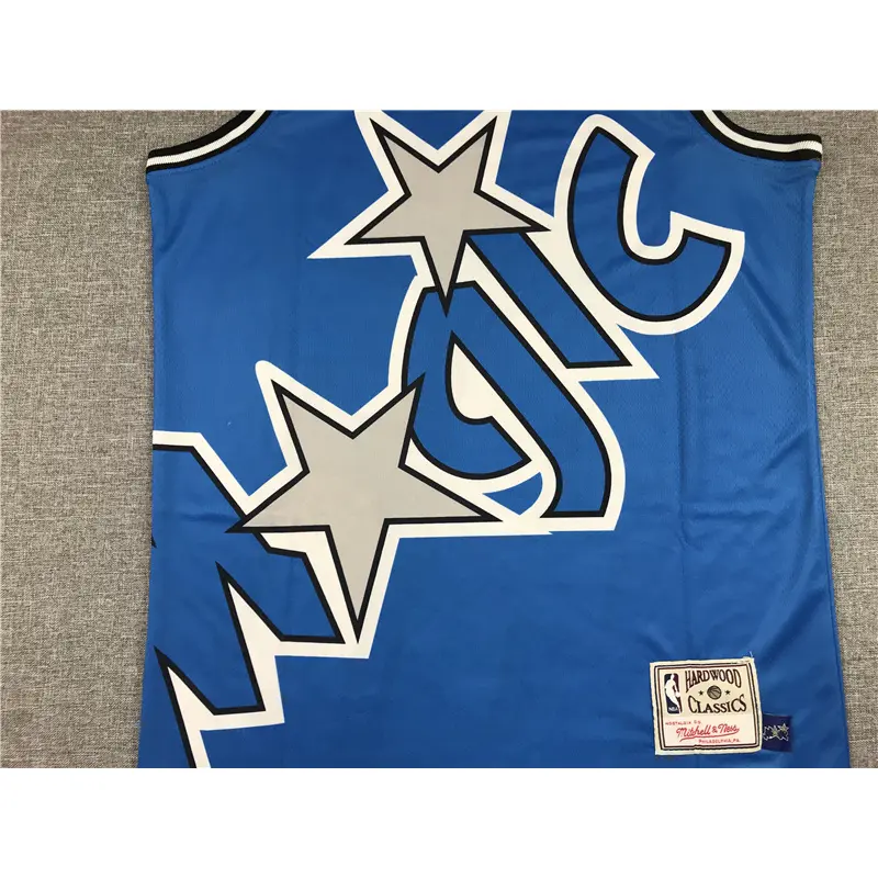 Camiseta Shaquille O’Neal #32 Orlando Magic Azul Estampado Mitchell & Ness