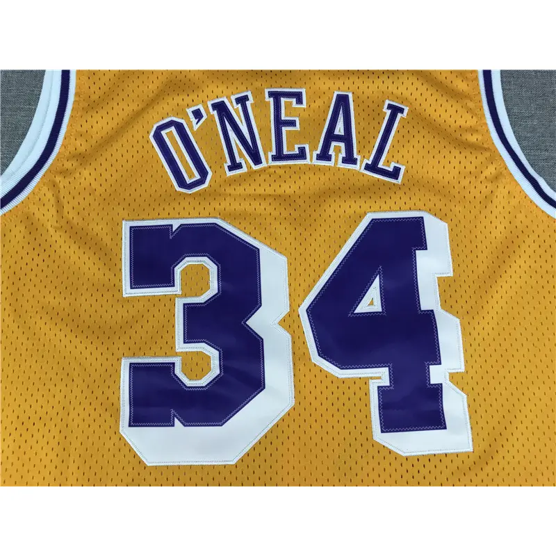 Camiseta Shaquille O’Neal #34 Los Angeles Lakers 1996/97 Amarillo Retro Icon Oro
