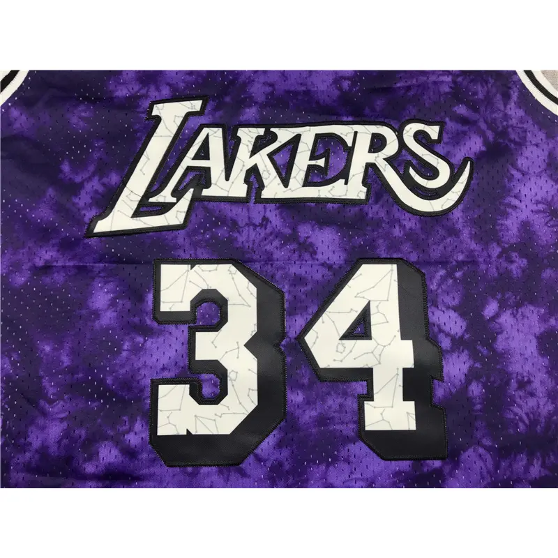 Camiseta Shaquille O’Neal #34 Los Angeles Lakers Morado Astrología Edición