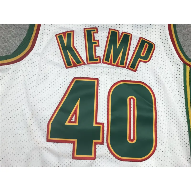 Camiseta Shawn Kemp #40 Seattle Super Sonics 1995/96 Blanco/Verde