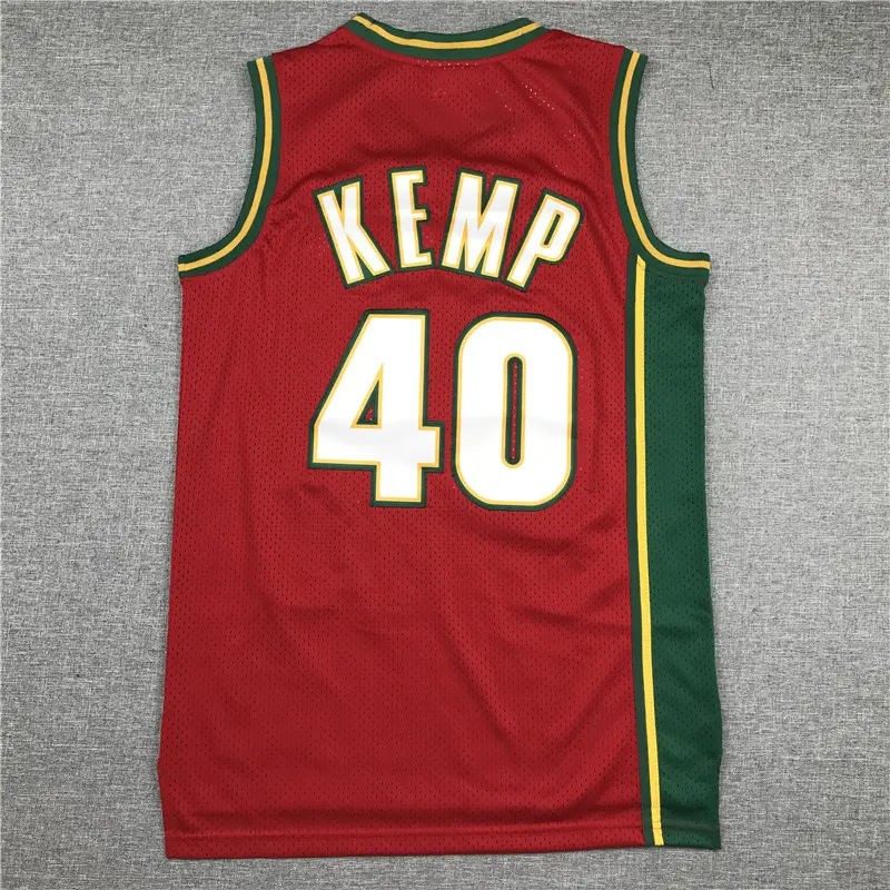 Camiseta Shawn Kemp #40 Seattle Super Sonics 1995/96 Rojo/Verde