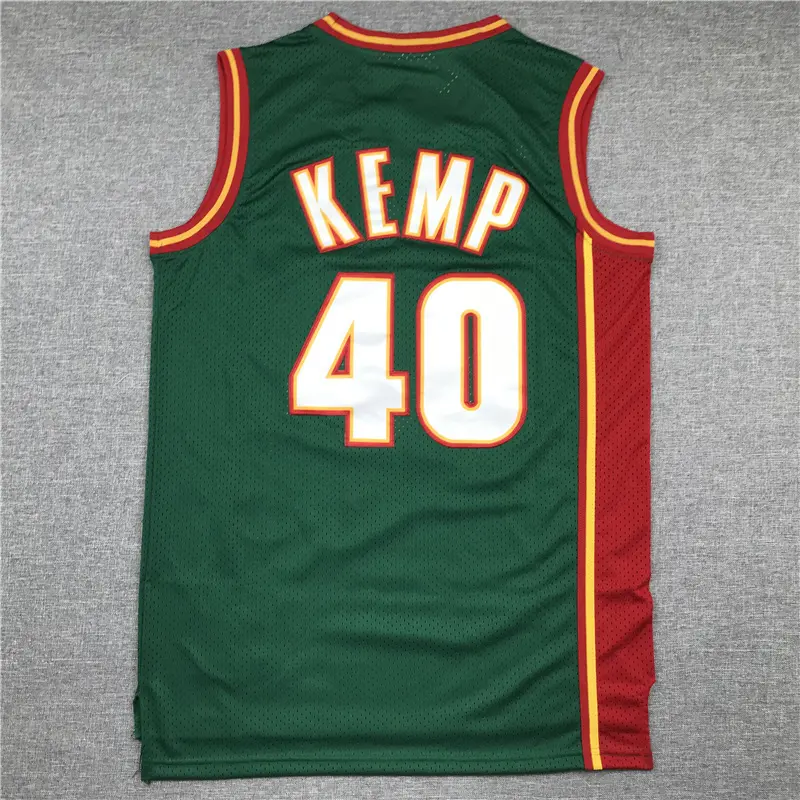 Camiseta Shawn Kemp #40 Seattle Super Sonics 1995/96 Verde/Rojo