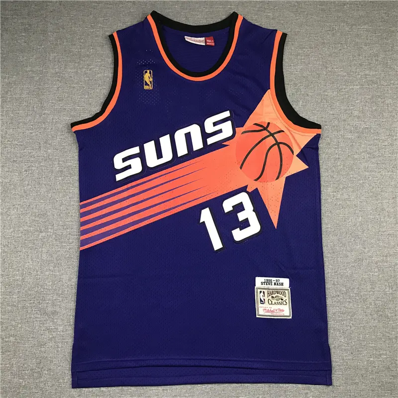 Camiseta Steve Nash #13 Phoenix Suns 1996/97 Morado Icon Oro