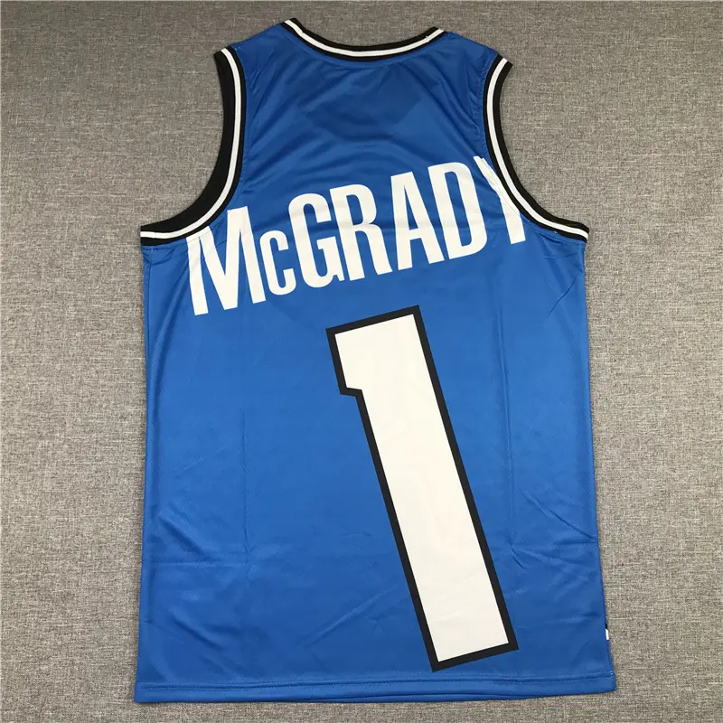 Camiseta Tracy McGrady #1 Orlando Magic Azul Estampado Mitchell & Ness