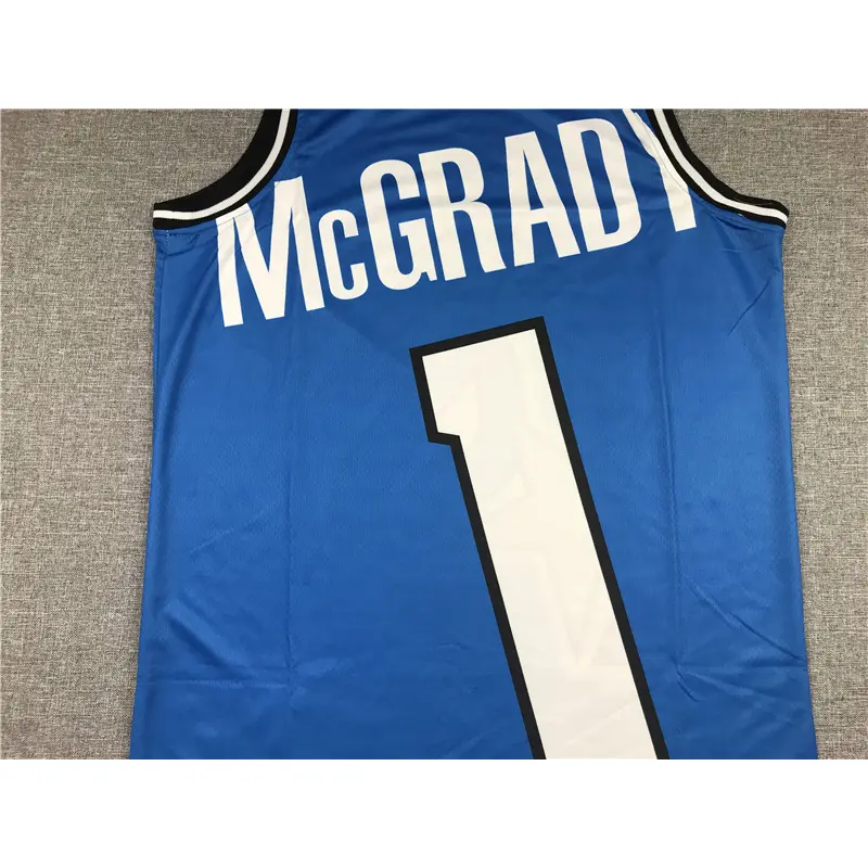 Camiseta Tracy McGrady #1 Orlando Magic Azul Estampado Mitchell & Ness