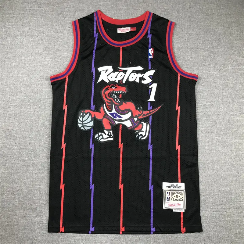 Camiseta Tracy McGrady #1 Toronto Raptors 1998/99 Negro Retro
