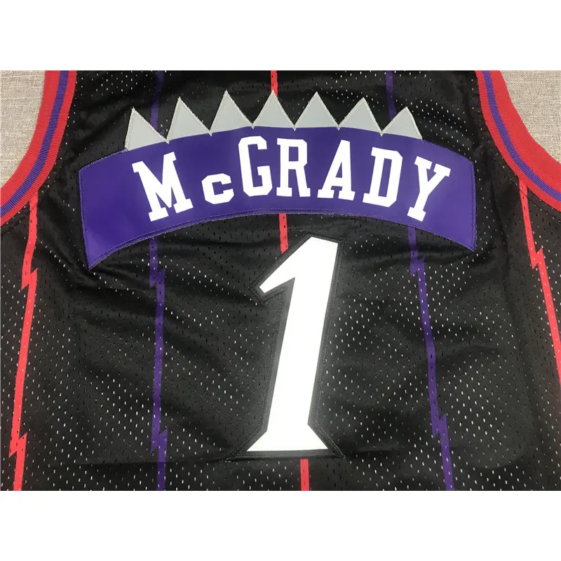 Camiseta Tracy McGrady #1 Toronto Raptors 1998/99 Negro Retro