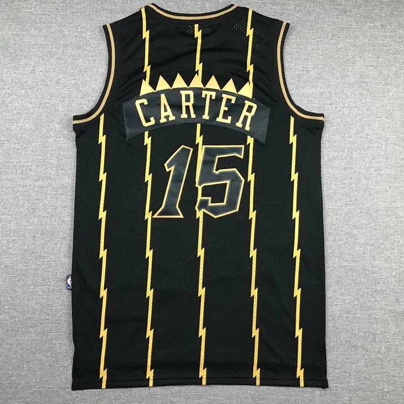 Camiseta Vince Carter #15 Toronto Raptors 1998/99 Negro/Oro