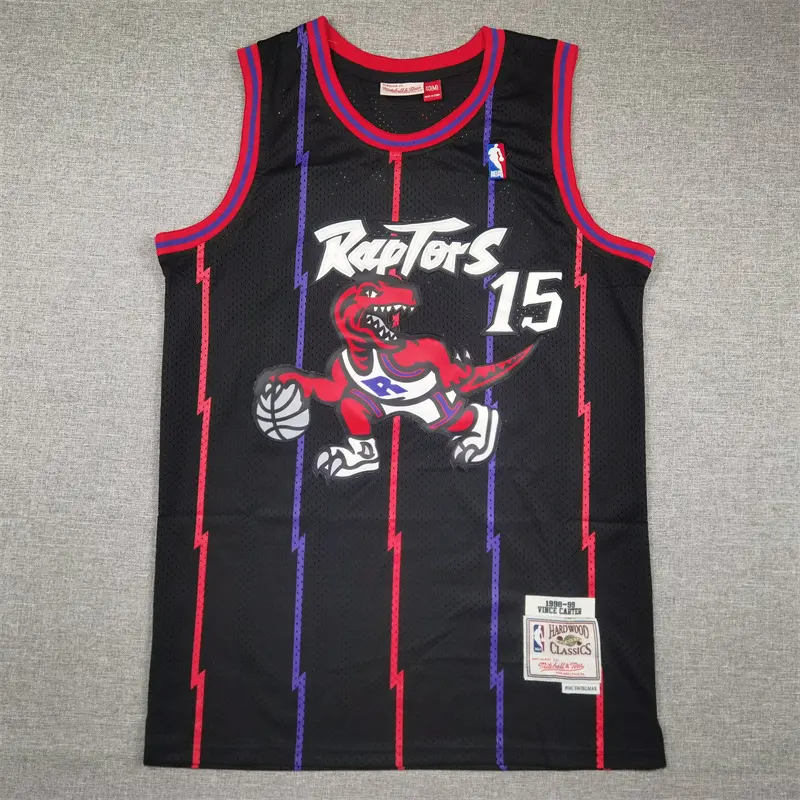 Camiseta Vince Carter #15 Toronto Raptors 1998/99 Negro Retro