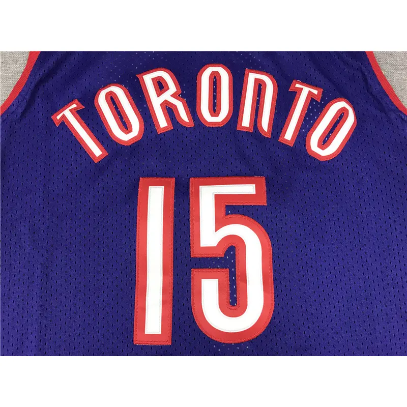 Camiseta Vince Carter #15 Toronto Raptors 1999/00 Morado/Negro Retro