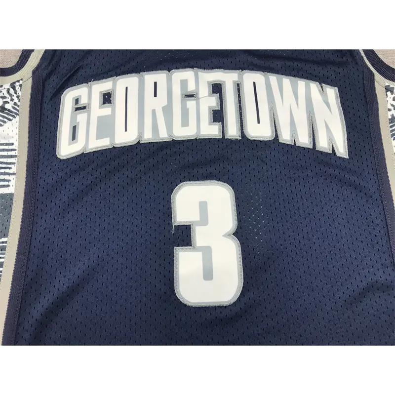 Camiseta Allen Iverson #3 Georgetown Azul Oscuro