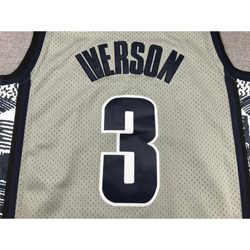 Camiseta Allen Iverson #3 Georgetown Gris