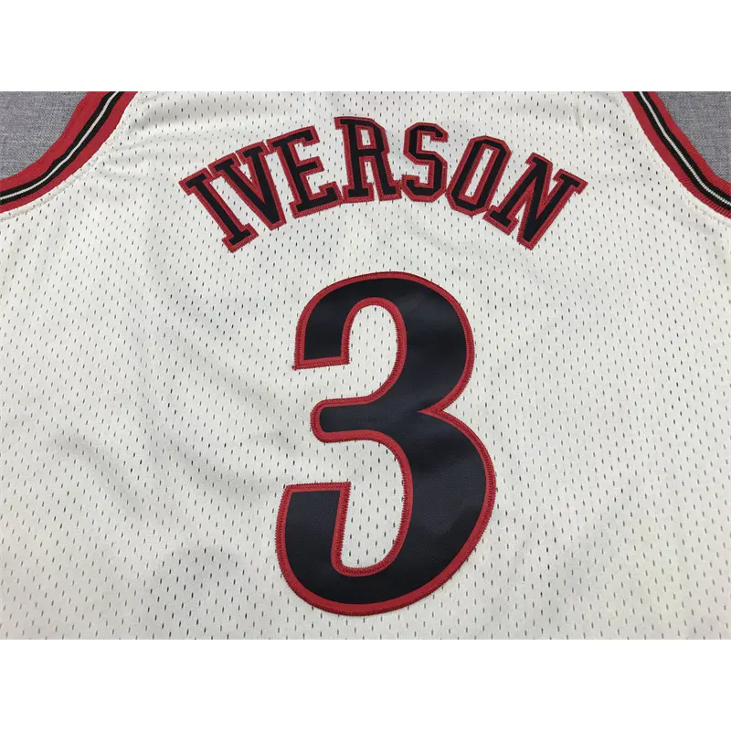 Camiseta Allen Iverson #3 Philadelphia 76ers Blanco Crema