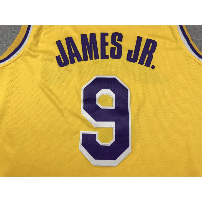 Camiseta Bronny James #9 Los Angeles Lakers Amarillo