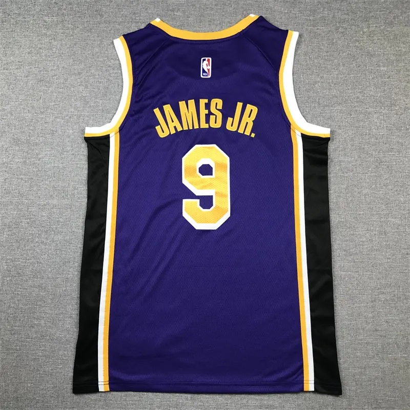 Camiseta Bronny James #9 Los Angeles Lakers Morado