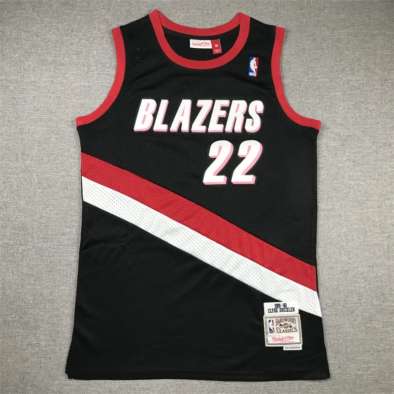 Camiseta Clyde Drexler #22 Portland Trail Blazers 1991/92 Negro