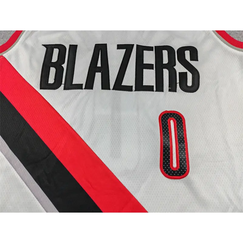 Camiseta Damian Lillard #0 Portland Trail Blazers Blanco Icon Nuevo Anuncio
