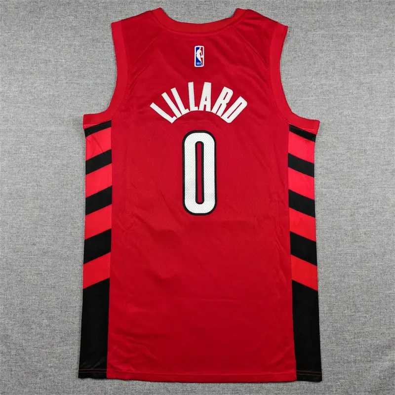 Camiseta Damian Lillard #0 Portland Trail Blazers Rojo Statement Edition