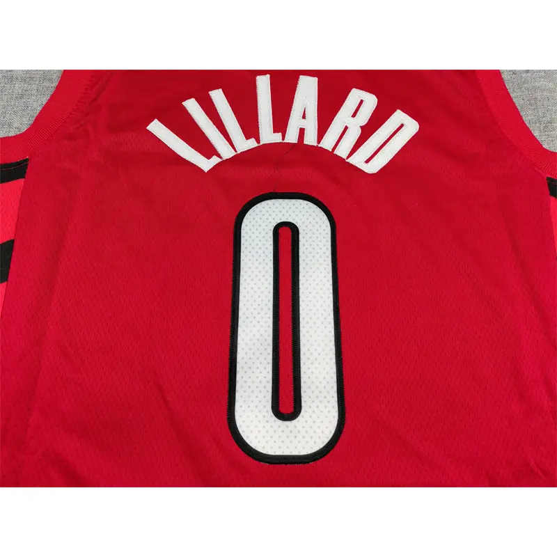 Camiseta Damian Lillard #0 Portland Trail Blazers Rojo Statement Edition