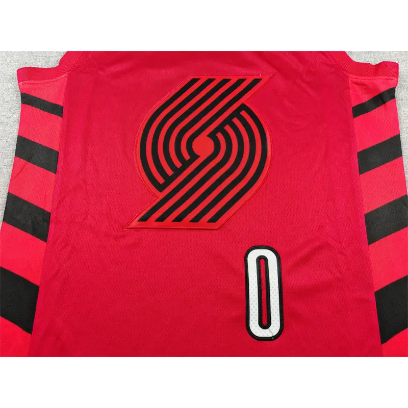 Camiseta Damian Lillard #0 Portland Trail Blazers Rojo Statement Edition