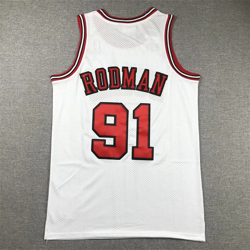Camiseta Dennis Rodman #91 Chicago Bulls 1997/98 Blanco Edición Final
