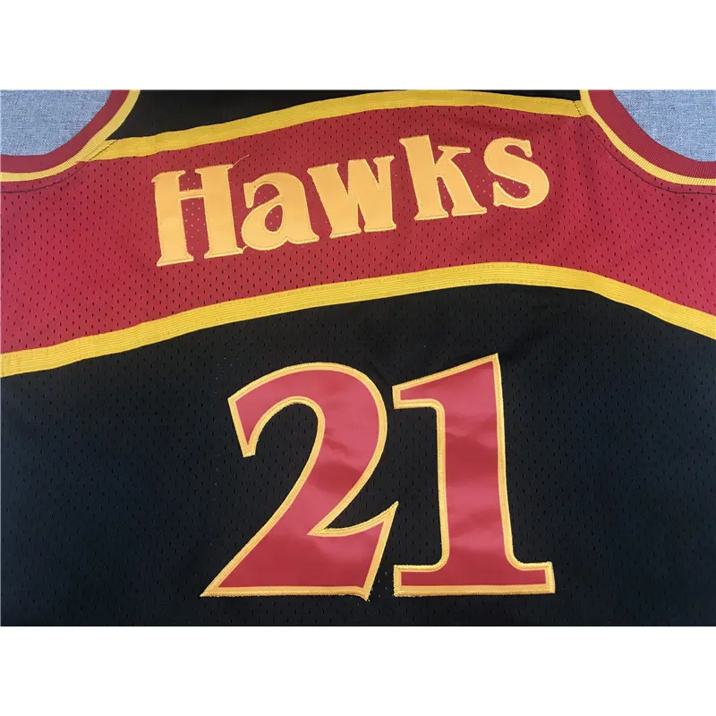 Camiseta Dominique Wilkins #21 Atlanta Hawks 1996/97 Negro Retro