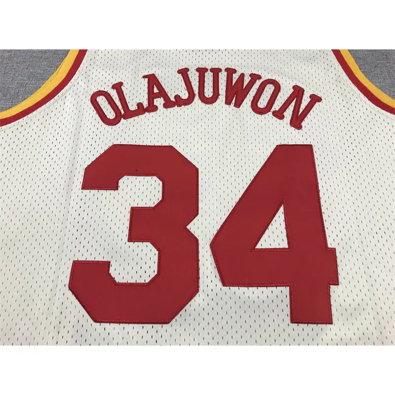 Camiseta Hakeem Olajuwon #34 Houston Rockets 2026 Blanco Crema