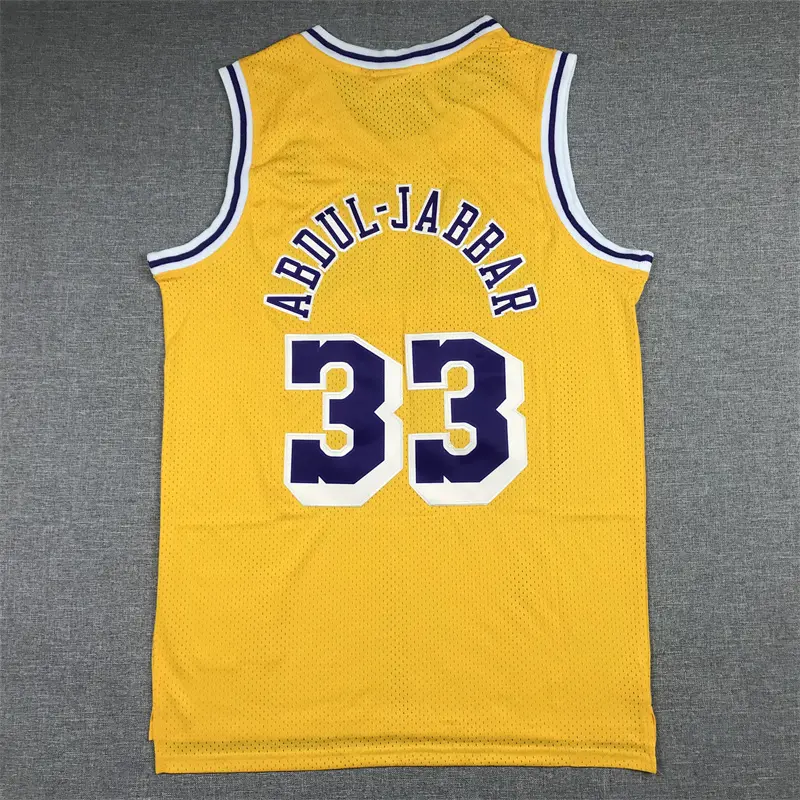 Camiseta Kareem Abdul-Jabbar #33 Los Angeles Lakers 1984/85 Amarillo Icon Oro
