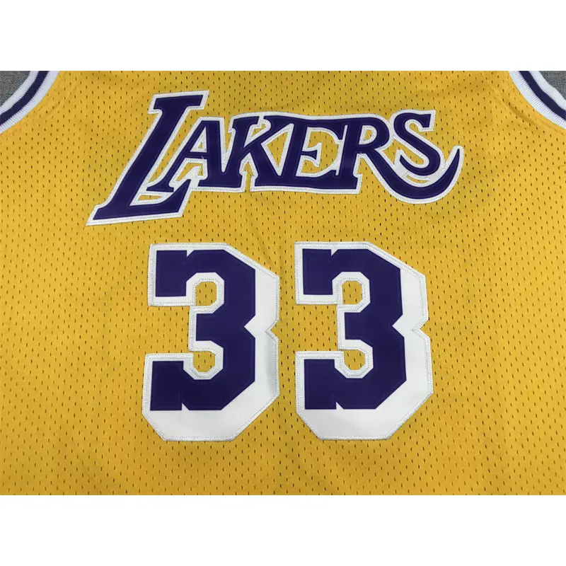 Camiseta Kareem Abdul-Jabbar #33 Los Angeles Lakers 1984/85 Amarillo Icon Oro