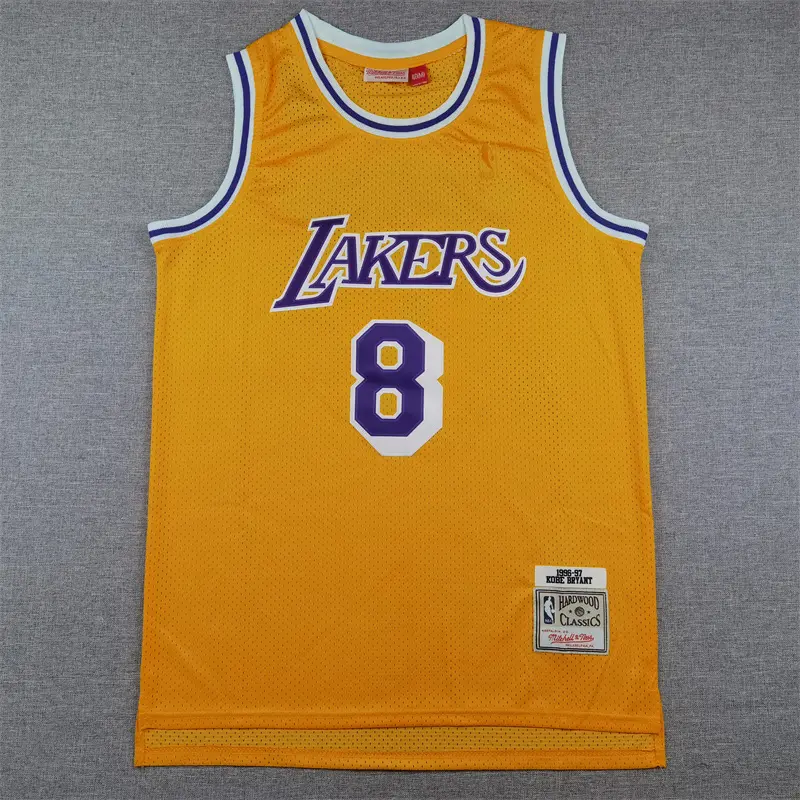 Camiseta Kobe Bryant #24 Los Angeles Lakers 1996/97 Amarillo Retro Icon Oro