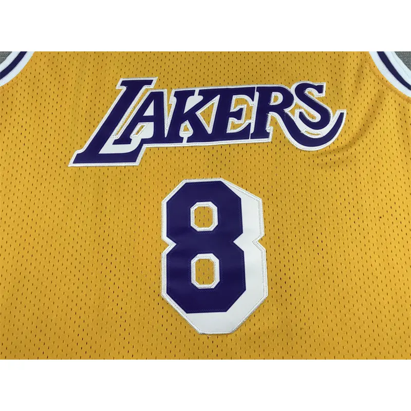 Camiseta Kobe Bryant #8 Los Angeles Lakers Amarillo Retro Trébol Logo