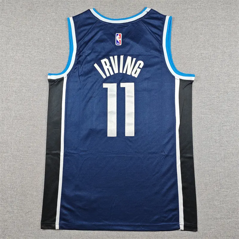 Camiseta Kyrie Irving #11 Dallas Mavericks Azul Oscuro Statement Edition