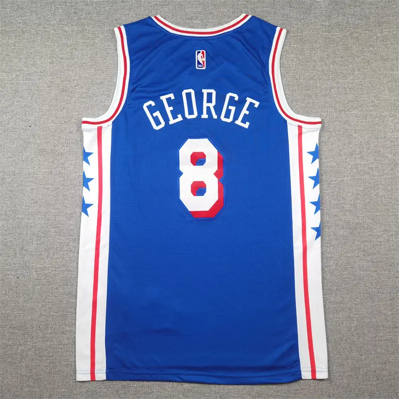 Camiseta Paul George #8 Philadelphia 76ers Azul