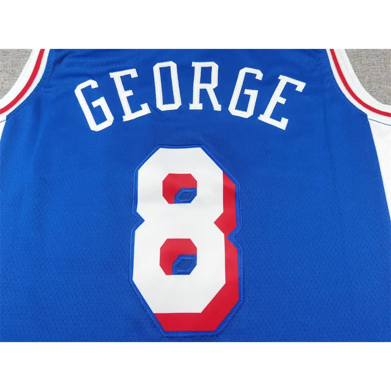 Camiseta Paul George #8 Philadelphia 76ers Azul
