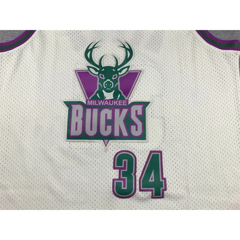 Camiseta Ray Allen #34 Milwaukee Bucks Blanco Crema