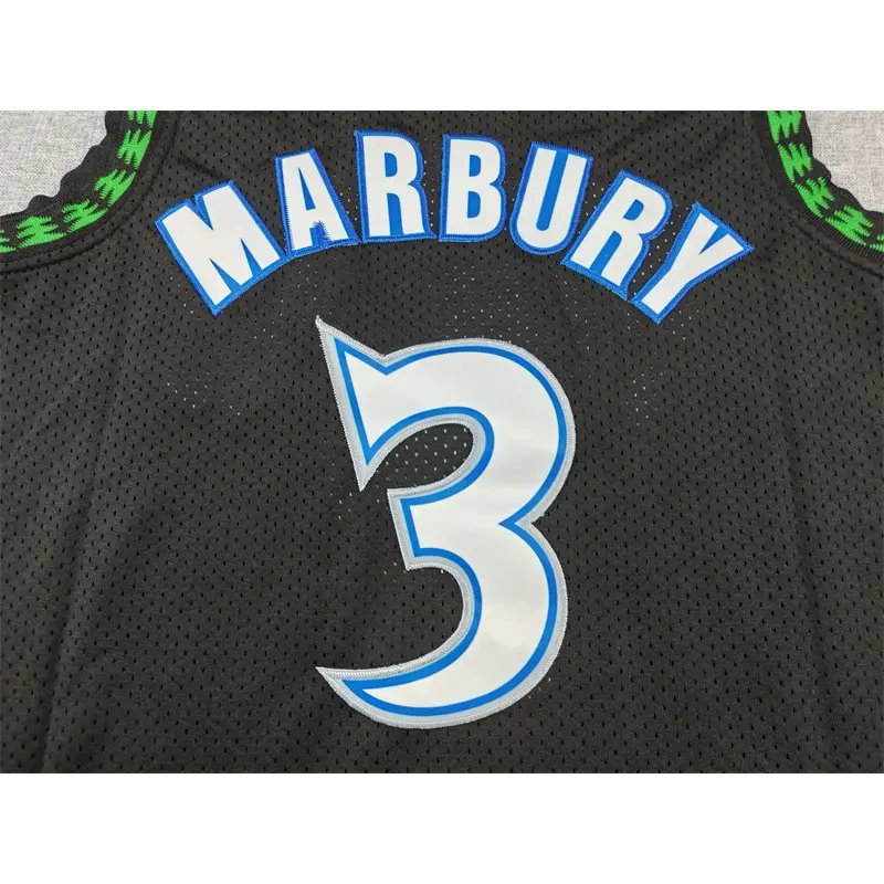 Camiseta Stephon Marbury #3 Minnesota Timberwolves 1997/98 Negro Retro