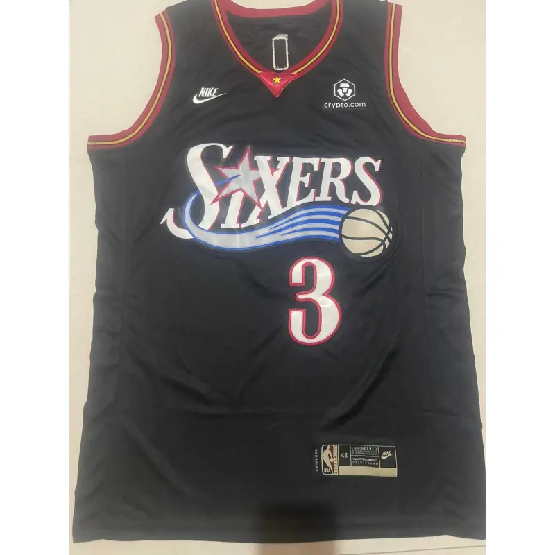 Camiseta Allen Iverson #3 Philadelphia 76ers 2025/26 Negro