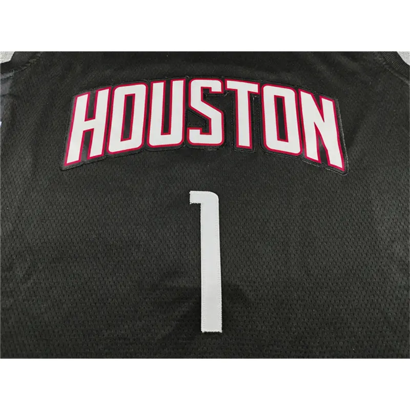 Camiseta Amen Thompson #1 Houston Rockets 2025 Negro