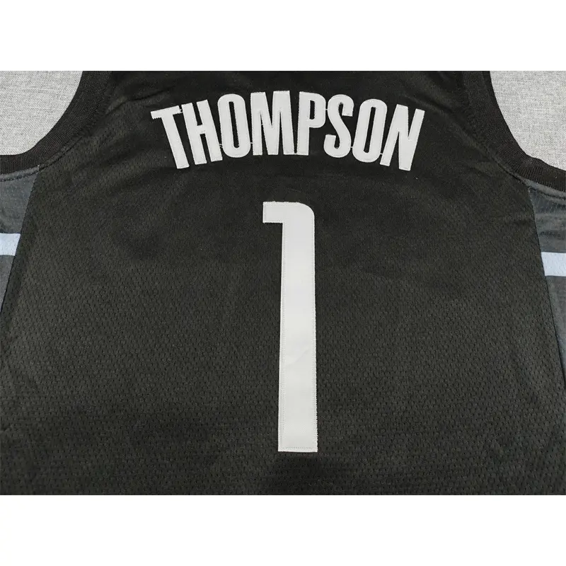 Camiseta Amen Thompson #1 Houston Rockets 2025 Negro