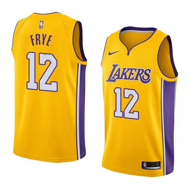Camiseta Channing Frye #12 Los Angeles Lakers Amarillo Icon Edition Swingman