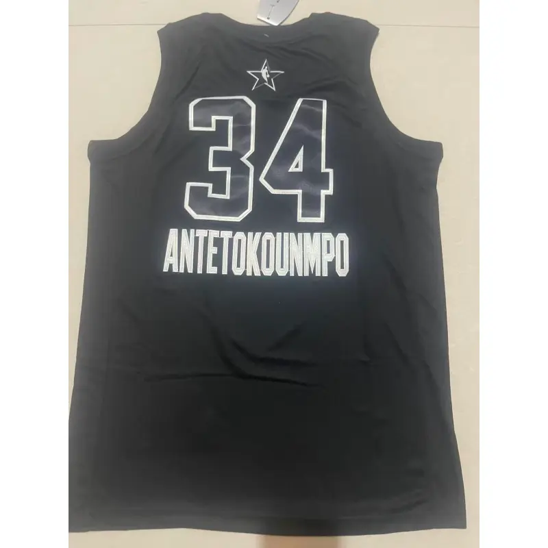 Camiseta Giannis Antetokounmpo #34 Milwaukee Bucks 2018 Negro All Star Edition
